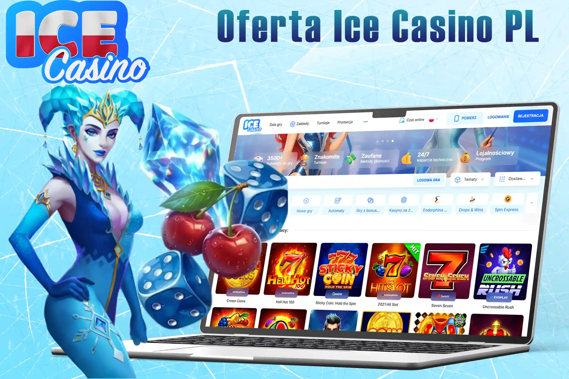 Biblioteka gier Ice Casino obejmuje tysiące tytułów.